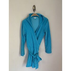 Diane Von Furstenberg Terry Cloth Beach Wrap Blue Preppy Resort Vacation Medium